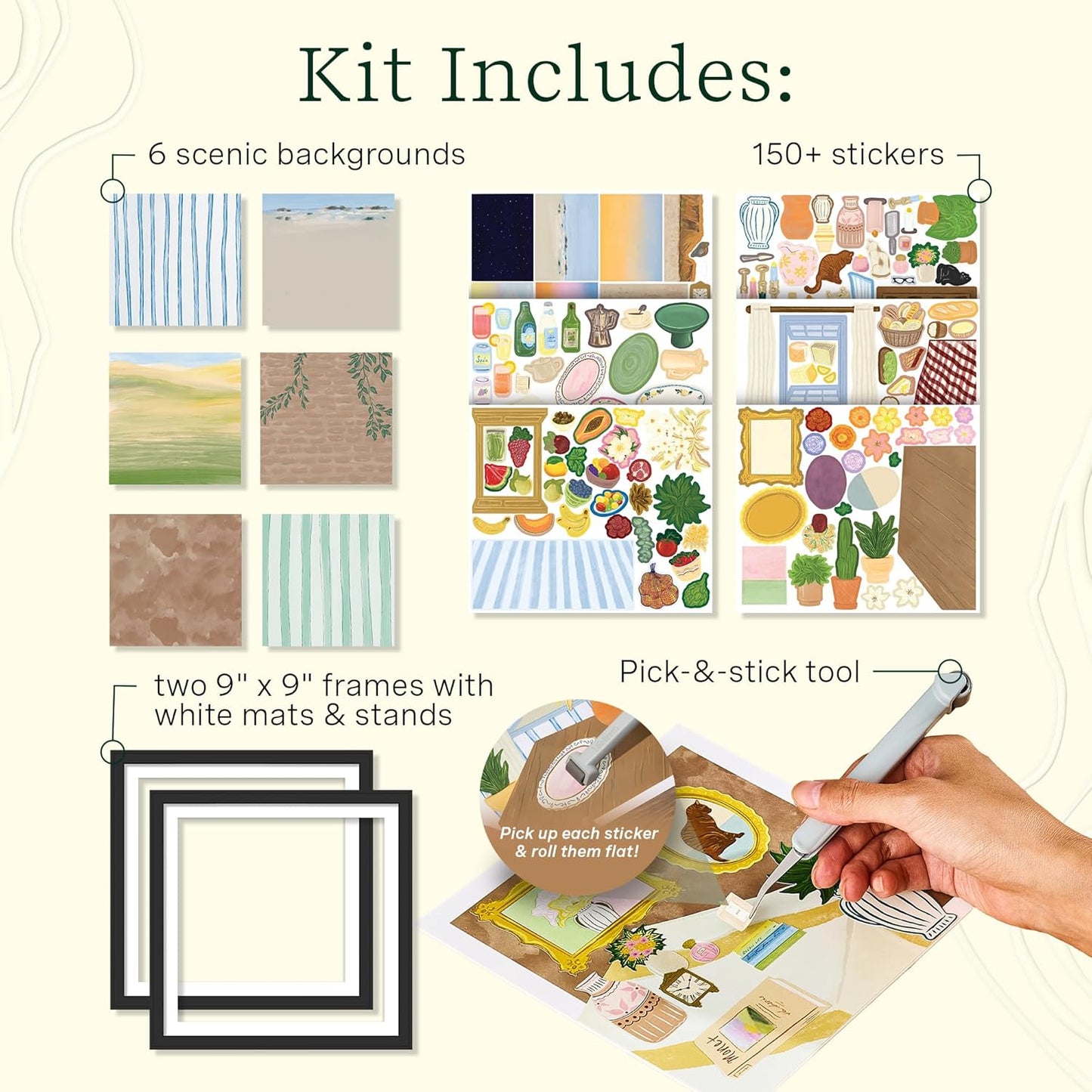Lifelines FlowCrafts, Collage Art Kit - Miniature Framed