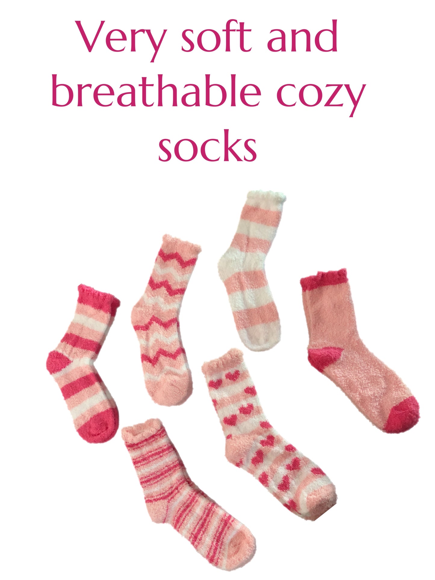 Women's Fluffy Pink Socks