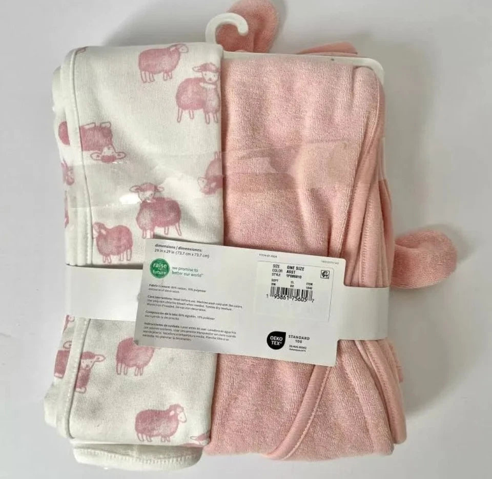 Baby 2-Pack Hooded Towels - Pink