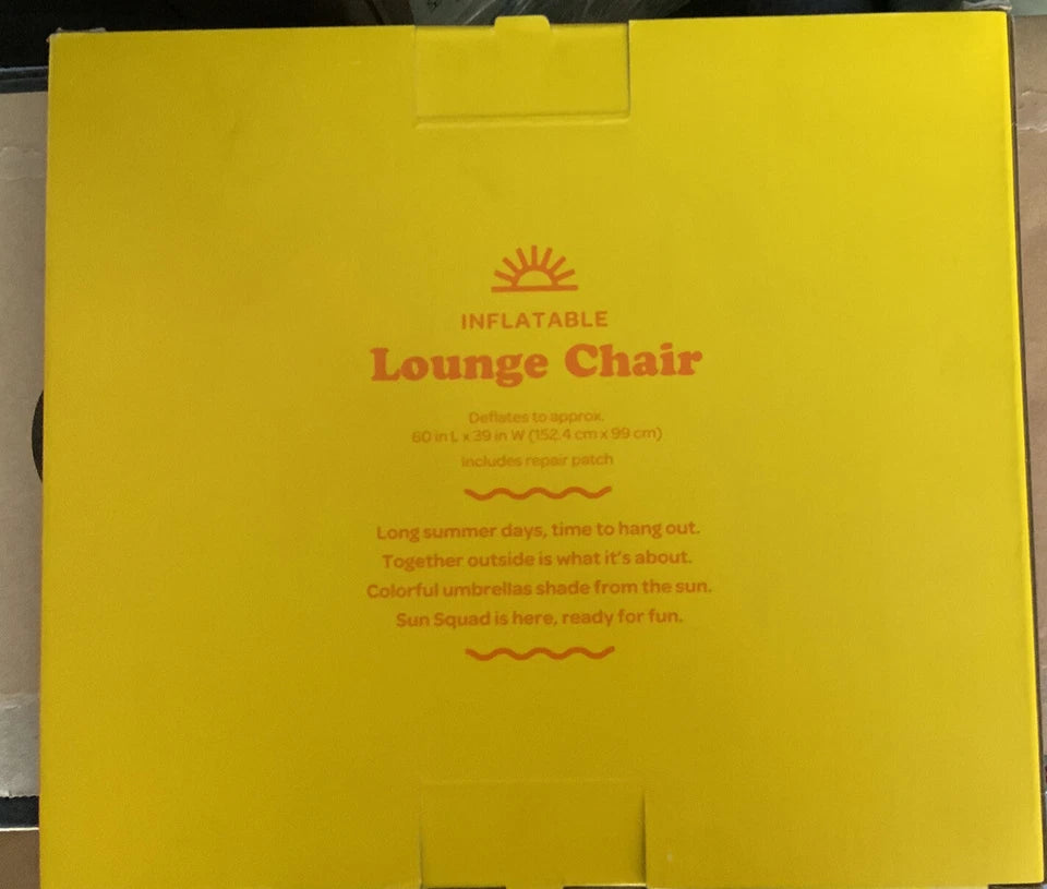 Sun Squad 4 Ft Long Pink Inflatable Lounge Chair New | Free Ship!